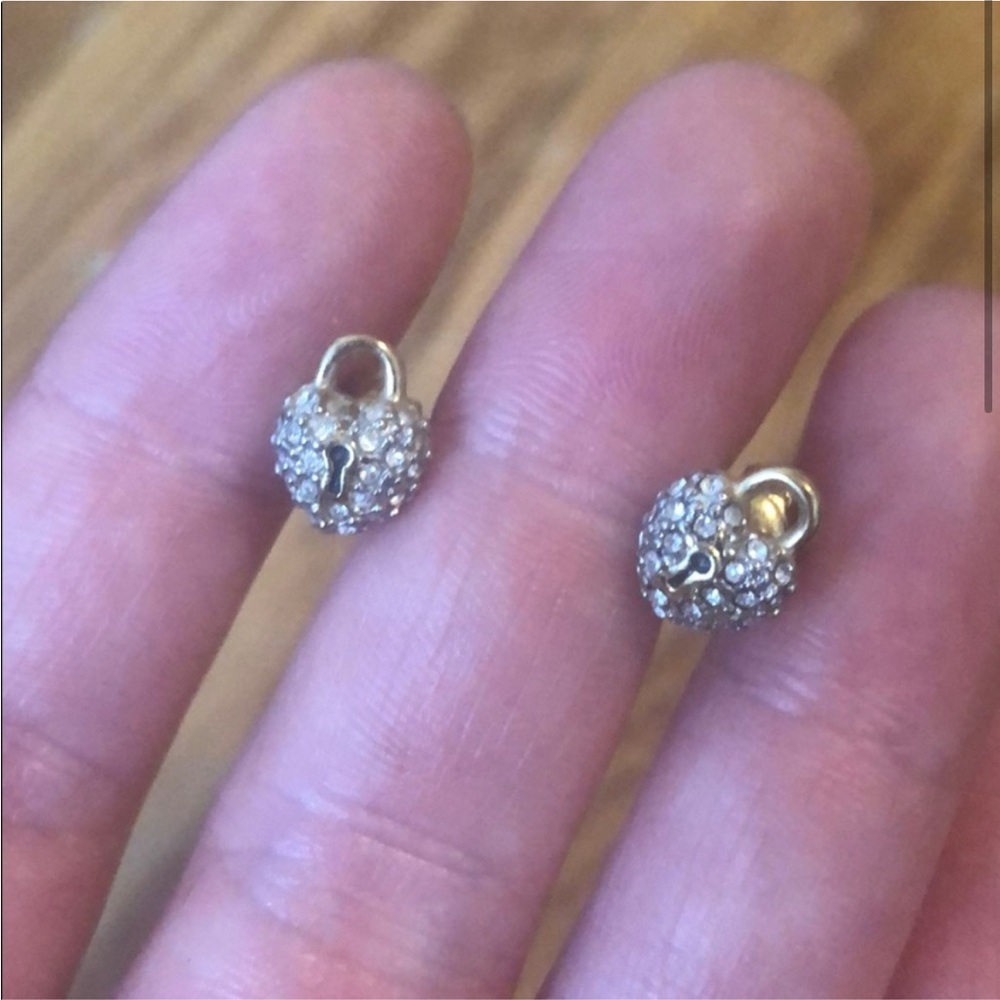 Juicy Couture Pave Heart Lock Studs